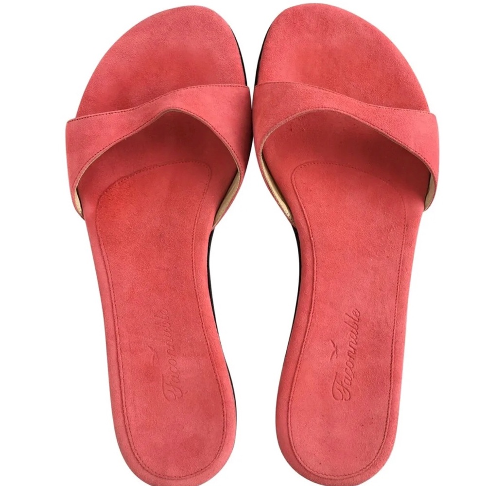 Faconnable Pink Suede Sandals